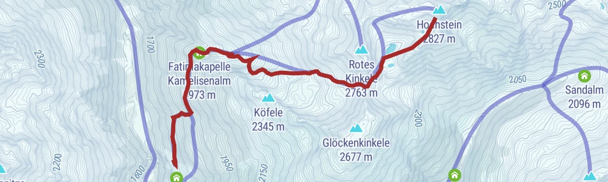 Route map: Skitour Hochstein